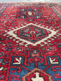 3'6 x 4'9 Antique Persian Heriz rug #2637 / 4x7 vintage Persian rug - Blue Parakeet Rugs