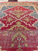 11x14 Antique Agra rug #2243 / 11x14 Vintage Rug - Blue Parakeet Rugs