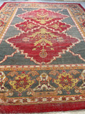 11x14 Antique Agra rug #2243 / 11x14 Vintage Rug - Blue Parakeet Rugs