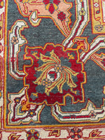 11x14 Antique Agra rug #2243 / 11x14 Vintage Rug - Blue Parakeet Rugs