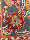 11x14 Antique Agra rug #2243 / 11x14 Vintage Rug - Blue Parakeet Rugs