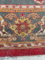 11x14 Antique Agra rug #2243 / 11x14 Vintage Rug - Blue Parakeet Rugs
