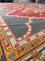 11x14 Antique Agra rug #2243 / 11x14 Vintage Rug - Blue Parakeet Rugs
