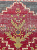 11x14 Antique Agra rug #2243 / 11x14 Vintage Rug - Blue Parakeet Rugs