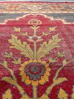 11x14 Antique Agra rug #2243 / 11x14 Vintage Rug - Blue Parakeet Rugs