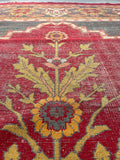 11x14 Antique Agra rug #2243 / 11x14 Vintage Rug - Blue Parakeet Rugs