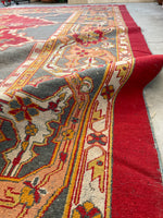 11x14 Antique Agra rug #2243 / 11x14 Vintage Rug - Blue Parakeet Rugs