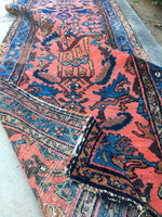 2'8' x 17'9 Antique Persian Lilihan Runner / Long vintage runner / long rug runner - Blue Parakeet Rugs