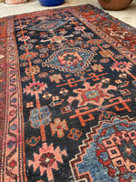 3'4 x 6'5 Antique Persian Malayer rug #2426 / 4x7 Persian rug - Blue Parakeet Rugs