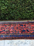 2'8' x 17'9 Antique Persian Lilihan Runner / Long vintage runner / long rug runner - Blue Parakeet Rugs