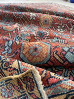 8'8 x 11'8 Antique Persian Heriz rug #2564ML - Blue Parakeet Rugs