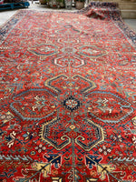 11x19 Heriz Rug / Antique Persian Tribal Heriz Rug #2835