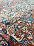 7'8 x 10' antique Persian Heriz / Large vintage rug - Blue Parakeet Rugs