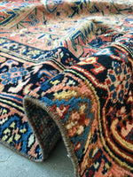 7'8 x 10' antique Persian Heriz / Large vintage rug - Blue Parakeet Rugs