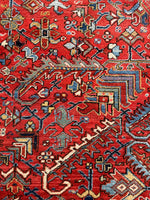 11x19 Persian Rug / Antique Persian Tribal Heriz Rug #2835