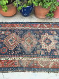 3'7 x 9'7 antique Persian Heriz Runner (#743) - Blue Parakeet Rugs