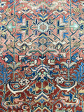 7'8 x 10' antique Persian Heriz / Large vintage rug - Blue Parakeet Rugs