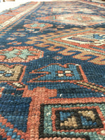3'7 x 9'7 antique Persian Heriz Runner (#743) - Blue Parakeet Rugs