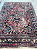 9'10 x 14' Antique Persian Mashhad rug #2539 - Blue Parakeet Rugs