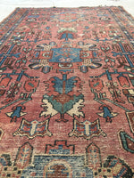 3'7 x 6'3 worn antique Persian Malayer - Blue Parakeet Rugs