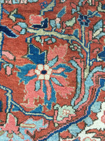 8'4 x 11'4 Antique Persian Heriz / Large vintage rug - Blue Parakeet Rugs
