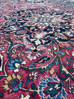 9'10 x 14' Antique Persian Mashhad rug #2539 - Blue Parakeet Rugs