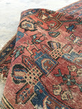 3'7 x 6'3 worn antique Persian Malayer - Blue Parakeet Rugs