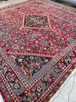 10’9 x 11’ Square Antique Persian Mahal rug #2560 - Blue Parakeet Rugs