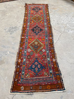 2'8 x 9' Antique NW Persian runner #2428 / Skinny Persian Runner - Blue Parakeet Rugs