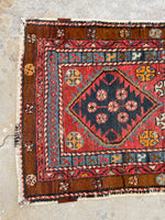 2'8 x 9' Antique NW Persian runner #2428 / Skinny Persian Runner - Blue Parakeet Rugs