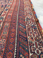 5’10 x 9’ antique Shiraz Tribal wool rug (#867) - Blue Parakeet Rugs