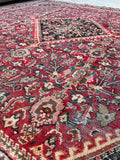 10’9 x 11’ Square Antique Persian Mahal rug #2560 - Blue Parakeet Rugs