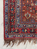 4'2 x 5'6 Antique Persian Qashqai rug #2429 - Blue Parakeet Rugs