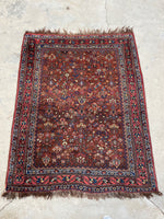 4'2 x 5'6 Antique Persian Qashqai rug #2429 - Blue Parakeet Rugs