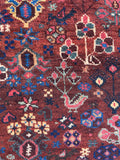 4'2 x 5'6 Antique Persian Qashqai rug #2429 - Blue Parakeet Rugs