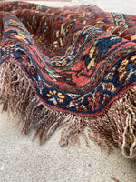 4'2 x 5'6 Antique Persian Qashqai rug #2429 - Blue Parakeet Rugs