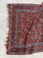 4'2 x 5'6 Antique Persian Qashqai rug #2429 - Blue Parakeet Rugs