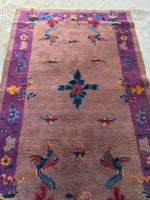 4'2 x 6'9 Chinese Art Deco Rug - Blue Parakeet Rugs