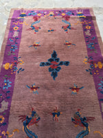 4'2 x 6'9 Chinese Art Deco Rug - Blue Parakeet Rugs
