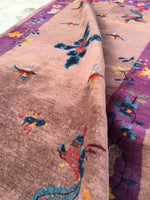 4'2 x 6'9 Chinese Art Deco Rug - Blue Parakeet Rugs