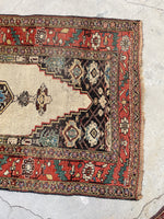 4'1 x 7'6 Antique Ivory Persian Bidjar rug #2431 - Blue Parakeet Rugs