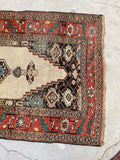 4'1 x 7'6 Antique Ivory Persian Bidjar rug #2431 - Blue Parakeet Rugs