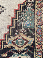 4'1 x 7'6 Antique Ivory Persian Bidjar rug #2431 - Blue Parakeet Rugs
