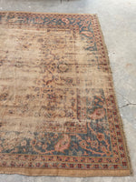 8'9 x 11'8 Distressed Turkish Oushak rug #2245 / 9x12 Vintage Rug - Blue Parakeet Rugs