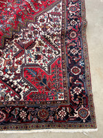 10'3 x 15'3 Vintage Oversize Tribal Heriz rug #2084 / 10x15 Vintage Rug - Blue Parakeet Rugs