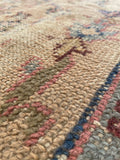 8'9 x 11'8 Distressed Turkish Oushak rug #2245 / 9x12 Vintage Rug - Blue Parakeet Rugs