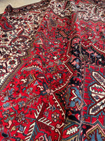 10'3 x 15'3 Vintage Oversize Tribal Heriz rug #2084 / 10x15 Vintage Rug - Blue Parakeet Rugs