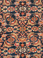 3'5 x 9'3 Antique Persian Hamadan runner #2436 / 3x9 Vintage runner - Blue Parakeet Rugs