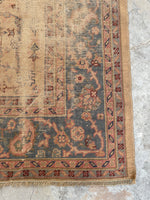 8'9 x 11'8 Distressed Turkish Oushak rug #2245 / 9x12 Vintage Rug - Blue Parakeet Rugs