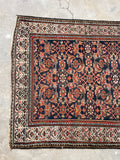 3'5 x 9'3 Antique Persian Hamadan runner #2436 / 3x9 Vintage runner - Blue Parakeet Rugs